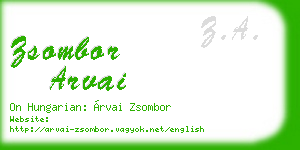 zsombor arvai business card